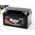 Batterie Unibat CBTX7A-FA - Scellés en Usine. (YTX7A-BS / YTX7ABS / BTX7A / FBTX7A / CBTX7ABS / 7ABS) LxlxH : 150x87x94 [ + - 