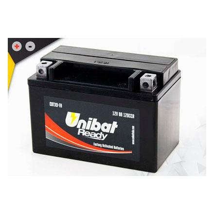UCBTX9-FA Batterie UNibat CBTX9-FA - Scellés en Usine. (YTX9-BS / YTX9BS / BTX9 / FBTX9BS / CBTX9BS / 9BS / UCX9) LxlxH : 150x87