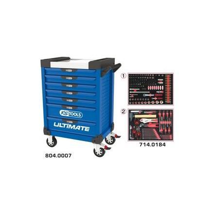 KS.804.7186 Servante ULTIMATE bleue 7 tiroirs équipée de 187 outils Servantes & modules outils KS Tools | Fp-moto.com garage m