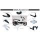 162424 CARROSSERIE-CARENAGE MAXISCOOTER ADAPTABLE HONDA 125 PCX 2014-2016 BLANC BRILLANT-NOIR MAT (KIT 11 PIECES) -P2R- 2 Génér