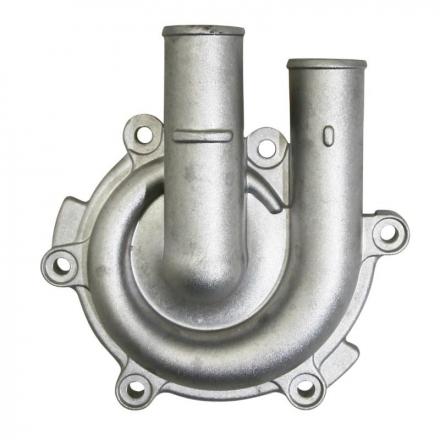 72802 COUVERCLE POMPE EAU (1 ENTREE + 1 SORTIE ALU - 1 RACCORD LAITON A L'ARRIERE) ORIGINE PIAGGIO 400-500 MP3, X-EVO 2007--GILE