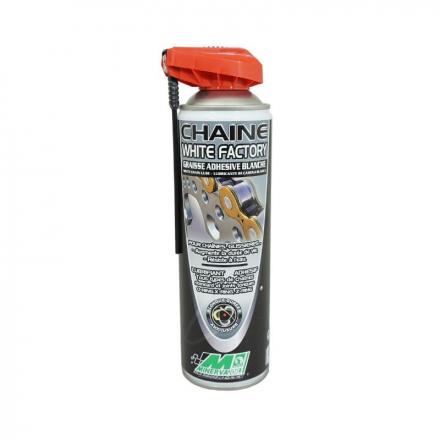 167972 GRAISSE A CHAINE MOTO MINERVA WHITE FACTORY ADHESIVE BLANCHE POUR ROUTE-OFF ROAD-CROSS (AEROSOL 500ml) 2 Général | Fp