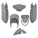 CARROSSERIE-CARENAGE SCOOT ADAPTABLE PEUGEOT 50 KISBEE GRIS MAT (KIT 6 PIECES) -P2R-