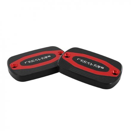 170992 COUVERCLE DE MAITRE CYLINDRE DE FREIN ALU MAXISCOOTER RECKLESS POUR YAMAHA 530 TMAX 2017-2019 NOIR-ROUGE (PAIRE) 2 Généra