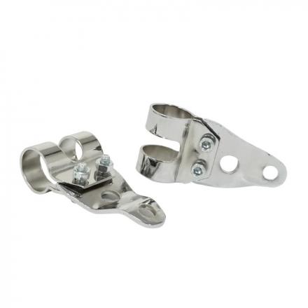 169713 SUPPORT PHARE CYCLO POUR MBK-MOTOBECANE 51 - PEUGEOT 103 CHROME (DIAM 26mm) (VENDU PAR 2) -SELECTION P2R- 2 Général P2