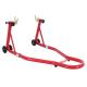 167624 LEVE-BEQUILLE MOTO STAND P2R ARRIERE UNIVERSEL RENFORCE ACIER ROUGE AVEC FIXATIONS CROCHET (LONG 800mm - LARG 500mm - HAU