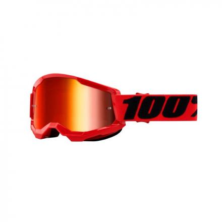 167960 MASQUE-LUNETTES CROSS 100% ADULTE STRATA 2 ESSENTIAL ROUGE ECRAN MIROIR ANTI-BUEE-ANTI-RAYURES 2 Général | Fp-moto.co