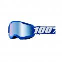 MASQUE-LUNETTES CROSS 100% ADULTE STRATA 2 ESSENTIAL BLEU ECRAN MIROIR ANTI-BUEE-ANTI-RAYURES