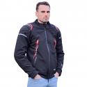 VESTE-BLOUSON ADX RSX NOIR-ROUGE 2XL AVEC CAPUCHE AMOVIBLE (AVEC PROTECTIONS-SANS PLAQUE DORSALE) (HOMOLOGUE NF EN 17092-4 : 2