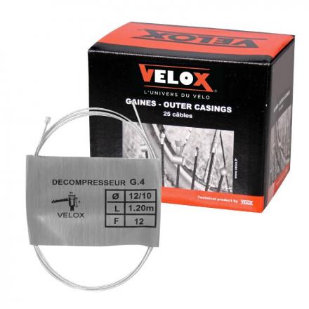 168726 CABLE DE GAZ CYCLO VELOX G.4 POUR MBK-CIAO BOULE 3x4mm DIAM 12-10 Lg 1,20M (12 FILS) (BOITE DE 25) 2 Général | Fp