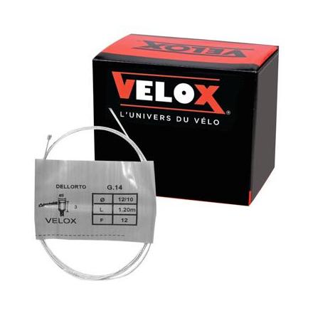 168720 CABLE DE GAZ CYCLO VELOX G.14 POUR DELLORTO BOULE 3x3mm DIAM 12-10 Lg 1.20M (12 FILS) (BOITE DE 25) 2 Général | F