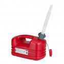 JERRYCAN-BIDON ESSENCE-CARBURANT PRESSOL EN POLYETHYLENE ROUGE AVEC BEC FLEXIBLE 5L