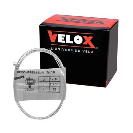 168733 CABLE DE GAZ CYCLO VELOX G.10 POUR PEUGEOT BOULE 5x7mm DIAM 12-10 Lg 2,25M (12 FILS) (BOITE DE 25) 2 Général | F