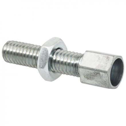 168982 VIS CREUSE TENDEUR DE CABLE CYCLO DIAM M6 - LONG 24mm - ALESAGE 6,8mm - PERCAGE 3 (ACIER) (BLISTE DE 25) -ALGI- 2 Génér