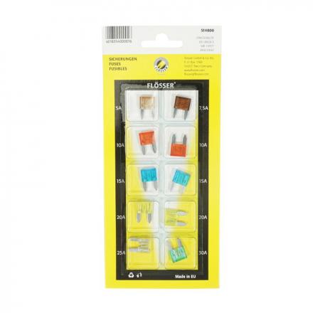 168996 FUSIBLE PLAT ENFICHABLE MINIATURE 5 - 7,5 - 10 - 15 - 20 - 25 - 30A (ASSORTIMENT SACHET DE 10) -FLOSSER- 2 Général 