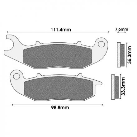 172488 PLAQUETTE DE FREIN NEWFREN POUR DERBI 125 TERRA 2007- AV - HONDA 125 PCX 2018- AV - PIAGGIO 50 LIBERTY 2015-2017 AV, 125 