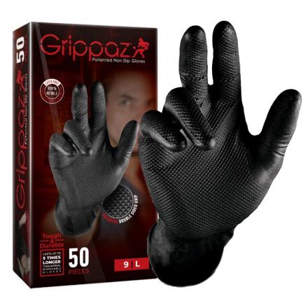 169461 GANTS ATELIER NITRILE ECAILLES DE POISSON RESISTANT AUX PRODUITS CHIMIQUES, AUX HUILES, A L'ESSENCE NOIR T9 (L) (BOITE