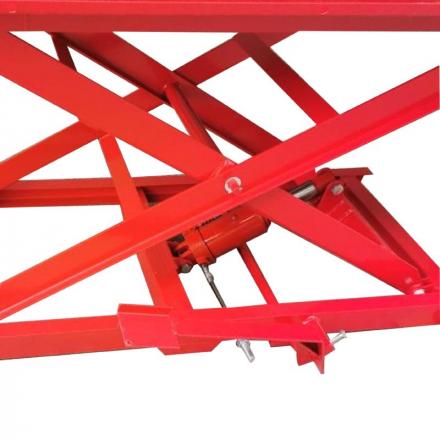 171014 TABLE ELEVATRICE MOTO UNIVERSEL ACIER ROUGE PLATEAU 180x60 cm HAUTEUR MINI 21 CM - HAUTEUR MAXI 71 cm (CHARGE MAXI 450 kg