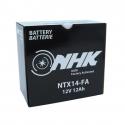 BATTERIE 12V 12 Ah NTX14 NHK FA SANS ENTRETIEN PRETE A L'EMPLOI (Lg150xL87xH145mm) (ACTIVEE EN USINE - QUALITE PREMIUM - EQUIVAL