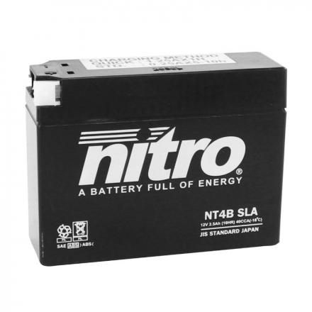 172612 BATTERIE 12V 4 Ah NT4B NITRO SLA SANS ENTRETIEN PRETE A L'EMPLOI (Lg114xL39xH87mm) 2 Général | Fp-moto.com garage m