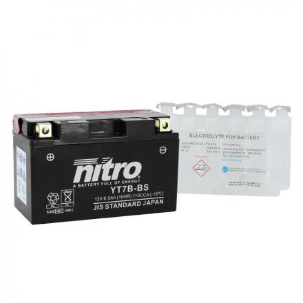 172832 BATTERIE 12V 6,5 Ah NT7B-BS NITRO MF SANS ENTRETIEN AVEC PACK ACIDE (Lg150xL65xH93mm) 2 Général | Fp-moto.com garag