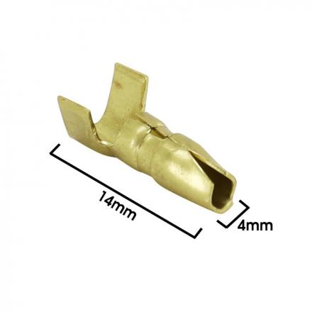 177954 COSSE ELECTRIQUE LAITON NON ISOLEE CYLINDRIQUE MALE DIAM 4mm POUR FIL 1.00 A 2.50mm2 (VENDU AU SACHET DE 100 PIECES) -S