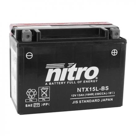 178168 BATTERIE 12V 13 Ah NTX15L-BS NITRO MF SANS ENTRETIEN AVEC PACK ACIDE (Lg175xL87xH130mm) 2 Général | Fp-moto.com gara