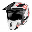 CASQUE TRIAL MT STREETFIGHTER SV SKULL BLANC NACRE BRILLANT L SIMPLE ECRAN DARK TRANSFORMABLE AVEC MENTONNIERE AMOVIBLE (LIVRE 