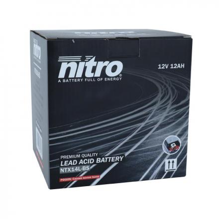 178232 BATTERIE 12V 12 Ah NTX14L-BS NITRO MF SANS ENTRETIEN AVEC PACK ACIDE (Lg150xL87xH145mm) 2 Général | Fp-moto.com gara