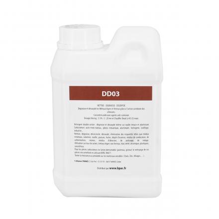 178189 DETERGEANT NETTOYEUR-BAC ULTRASONS PROFESSIONNEL DD03 1L (DEGRAISSE + DESOXYDE - PRODUIT SURPUISSANT) (A DILUER 2 A 5%) 2