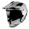 CASQUE TRIAL MT STREETFIGHTER SV UNI CHROME ARGENT XXL SIMPLE ECRAN DARK TRANSFORMABLE AVEC MENTONNIERE AMOVIBLE (LIVRE AVEC UN