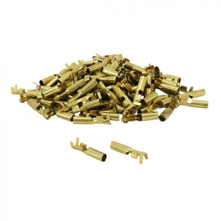 177955 COSSE ELECTRIQUE LAITON NON ISOLEE CYLINDRIQUE FEMELLE DIAM 4mm POUR FIL 1.00 A 2.50mm2 (VENDU AU SACHET DE 100 PIECES) 