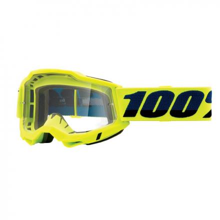 175112 MASQUE-LUNETTES CROSS 100% ADULTE ACCURI 2 ESSENTIAL JAUNE FLUO ECRAN INCOLORE-TRANSPARENT ANTI-BUEE-ANTI-RAYURES 2 Génér