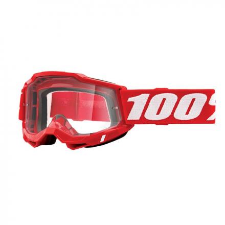 175118 MASQUE-LUNETTES CROSS 100% ADULTE ACCURI 2 ESSENTIAL ROUGE FLUO ECRAN INCOLORE-TRANSPARENT ANTI-BUEE-ANTI-RAYURES 2 Génér