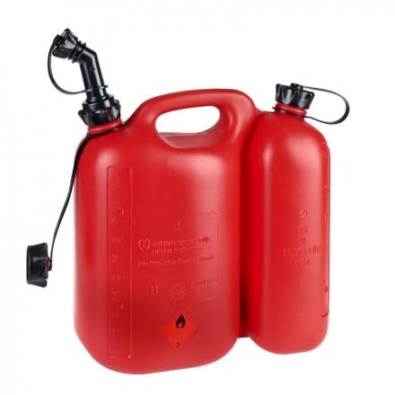 168271 JERRYCAN-BIDON ESSENCE-CARBURANT PRESSOL EN POLYETHYLENE DOUBLE COMPARTIMENT 5L + 3L ROUGE AVEC BEC FLEXIBLE 2 Général 