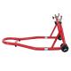 167624 LEVE-BEQUILLE MOTO STAND P2R ARRIERE UNIVERSEL RENFORCE ACIER ROUGE AVEC FIXATIONS CROCHET (LONG 800mm - LARG 500mm - HAU