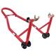 167624 LEVE-BEQUILLE MOTO STAND P2R ARRIERE UNIVERSEL RENFORCE ACIER ROUGE AVEC FIXATIONS CROCHET (LONG 800mm - LARG 500mm - HAU