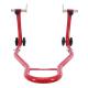 167624 LEVE-BEQUILLE MOTO STAND P2R ARRIERE UNIVERSEL RENFORCE ACIER ROUGE AVEC FIXATIONS CROCHET (LONG 800mm - LARG 500mm - HAU