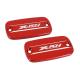 181773 COUVERCLE DE MAITRE-CYLINDRE MAXISCOOTER POUR HONDA 750 X-ADV ALU CNC ANODISE ROUGE AVEC MOTIF (PAIRE) -AVOC- 2 Général 