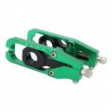 TENDEUR-AJUSTEUR DE CHAINE MOTO POUR KAWASAKI 900 Z900 ALU CNC ANODISE VERT (PAIRE) -AVOC-