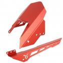 LECHE ROUE-GARDE BOUE MOTO ARRIERE AVEC PROTEGE CHAINE POUR YAMAHA 700 MT-07 ALU CNC ANODISE ROUGE AVEC MOTIF -AVOC-