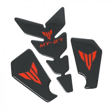 181651 STICKER-AUTOCOLLANT DE RESERVOIR MOTO POUR YAMAHA 700 MT-07 CARBONE AVEC MOTIF ROUGE (3 PIECES) -AVOC- 2 Général AVOC 