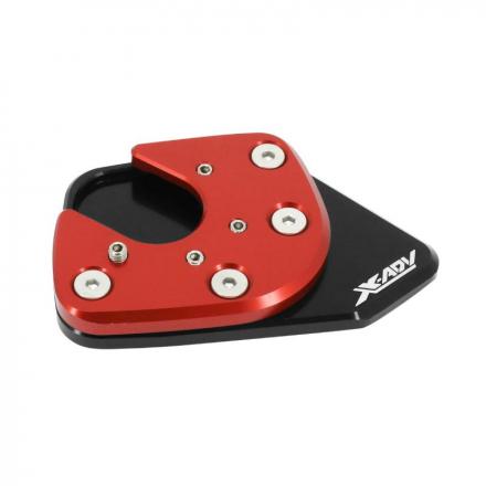 181738 EXTENSION-AGRANDISSEUR BEQUILLE MAXISCOOTER POUR HONDA 750 X-ADV ALU CNC ANODISE NOIR-ROUGE AVEC MOTIF -AVOC- 2 Général 