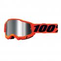 MASQUE-LUNETTES CROSS 100% ADULTE ACCURI 2 ESSENTIAL ORANGE FLUO ECRAN MIROIR ANTI-BUEE-ANTI-RAYURES