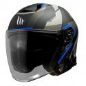 CASQUE JET MT THUNDER 3 SV DOUBLE ECRANS BOW GRIS MAT-BLEU XXXL (3XL)