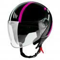 CASQUE JET MT STREET SCOPE NOIR-ROSE BRILLANT S