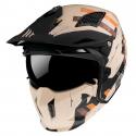 CASQUE TRIAL MT STREETFIGHTER SV SKULL BLANC-ORANGE MAT S SIMPLE ECRAN DARK TRANSFORMABLE AVEC MENTONNIERE AMOVIBLE (LIVRE AV