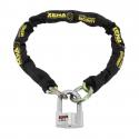 ANTIVOL A CHAINE XENA XSC120L LASSO 1.20M MAILLON DIAM 14mm AVEC U XSU69 47x69mm (CLASSE SRA CHAINE + U)