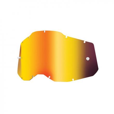 185015 ECRAN MASQUE-LUNETTES CROSS 100% ADULTE STRATA 2,RACECRAFT 2,ACCURI 2 MIROIR-IRIDIUM ROUGE ANTI-BUEE-ANTI-RAYURES 2 Génér