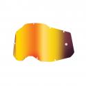 ECRAN MASQUE-LUNETTES CROSS 100% ADULTE STRATA 2,RACECRAFT 2,ACCURI 2 MIROIR-IRIDIUM ROUGE ANTI-BUEE-ANTI-RAYURES